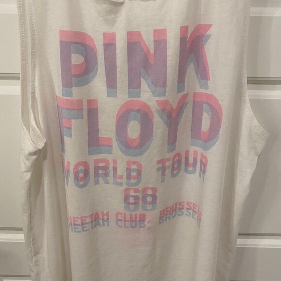 Lucky Brand Pink Floyd Sleeveless Distressed Strap Back Tank. Lucky White. Small - Picture 6 of 13
